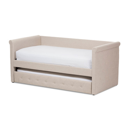 BAXTON STUDIO Alena Modern Light Beige Daybed with Trundle 135-7435